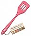 StarPack Premium Range Silicone Turner Spatula/Slotted Spatula in EU LFGB Grade with Hygienic Solid Coating + Bonus 101 Cooking Tips (Cherry Red)