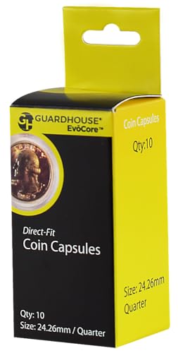 Guardhouse Box of 10 Direct Fit 24.3mm Coin Holders QUARTERS
