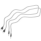 PERSELOSO 2 Stück USB 3,5 mm Ladekabel Kopfhörer Ladekabel mit Audioausgang und Ladefunktion aus Robustem Pvc Material in Schwarz für Vielseitige Anwendung