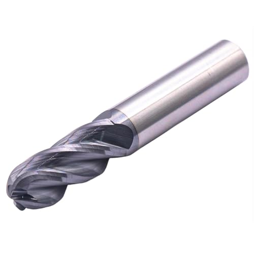 Image of BestParts High Performance Ball Nose Solid Carbide End Mill - AlTiN Coated, 4 Flute, 30 Degree Helix, 1 /2 inch Cutting Diameter, 1 /2 inch Shank Diameter, 1-1 /4 inch Length of Cut, 3 inch Overall Length