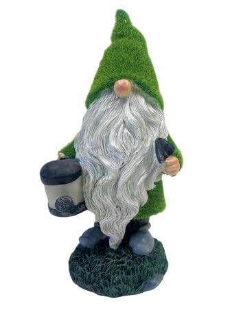 Garden Ornament Gonk Solar Flocked Grass Gnome Lamp water Home Decor Santa Watering Can 32cm