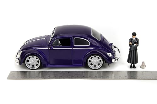 Jada Toys - 1:24 Wednesday 1972 VW Beetle with Wednesday & Thing Figures - Collectible Toy for Adults & Kids - Image 3