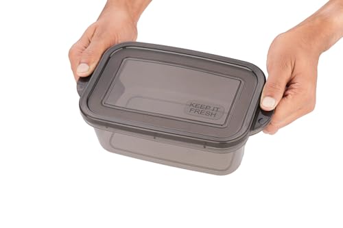 Image of Marve Fridge Storage Box 1100 ML 316 Plastic Food Storage Containers | Food Grade, Leakproof Kitchen Organizer | Freshness Locking, Microwavable & Freezer Safe, Brown With Lid (3 Pcs)