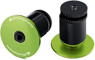 JRC Components Aluminum Handlebar Bike Bar End Plugs for Bicycles | Pack of 2 Handlebar Plugs - Bike Bar End Grips | Mountain Bike Bar End Caps for Road Bikes-Premium Bike Handlebar Caps [Acid Green]
