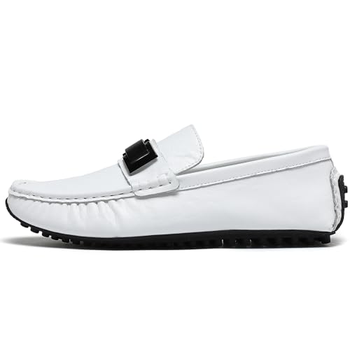 Mens's Loafers Genuine Leather Penny Loafers Slip on Casual Shoes Non Slip Lightweight Office Shoes2