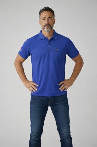 Image of Men Regular fit Polo Neck Front Pocket ||Pocket Embroidery Casual Wear T-Shirt||Half Sleeve Side on Sleeve Embroidery|| Button Closer t Shirt for Men