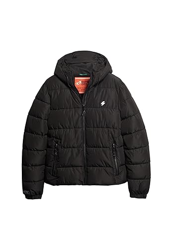 Superdry Herren Sports Steppjacke mit Kapuze Schwarz XXL