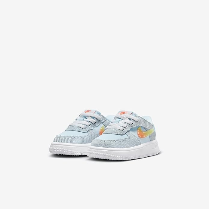 Nike Force 1 Low EasyOn Baby/Toddler Shoes (HF4784-474, Glacier Blue/Light Lemon Twist/Aquarius Blue/Total Orange) Size 33