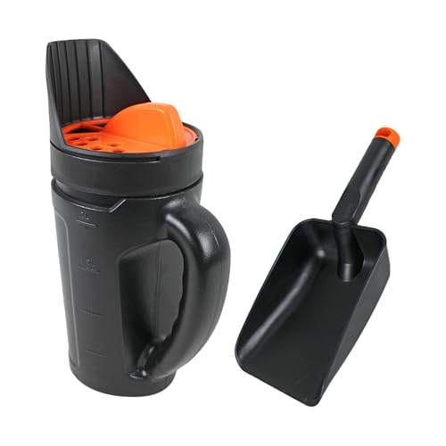 Generisch Esparcidor de abono manual con mango ergonómico, herramienta de dispersión con pala, salero para jardín, patio, granja, césped, terraza, derretimiento, cuidado de plantas al aire libre