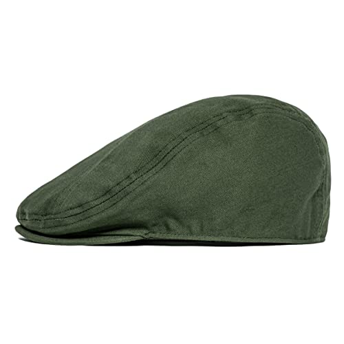 Image of BOTVELA Men Cotton Twill Newsboy Flat Ivy Driving Hat Fitted Cap