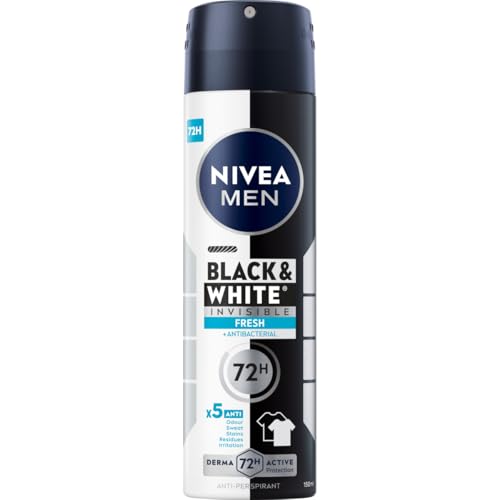 NIVEA MEN Black&White 72 H Invisible Fresh Antitranspirant Spray fĂĽr Herren 150 ml