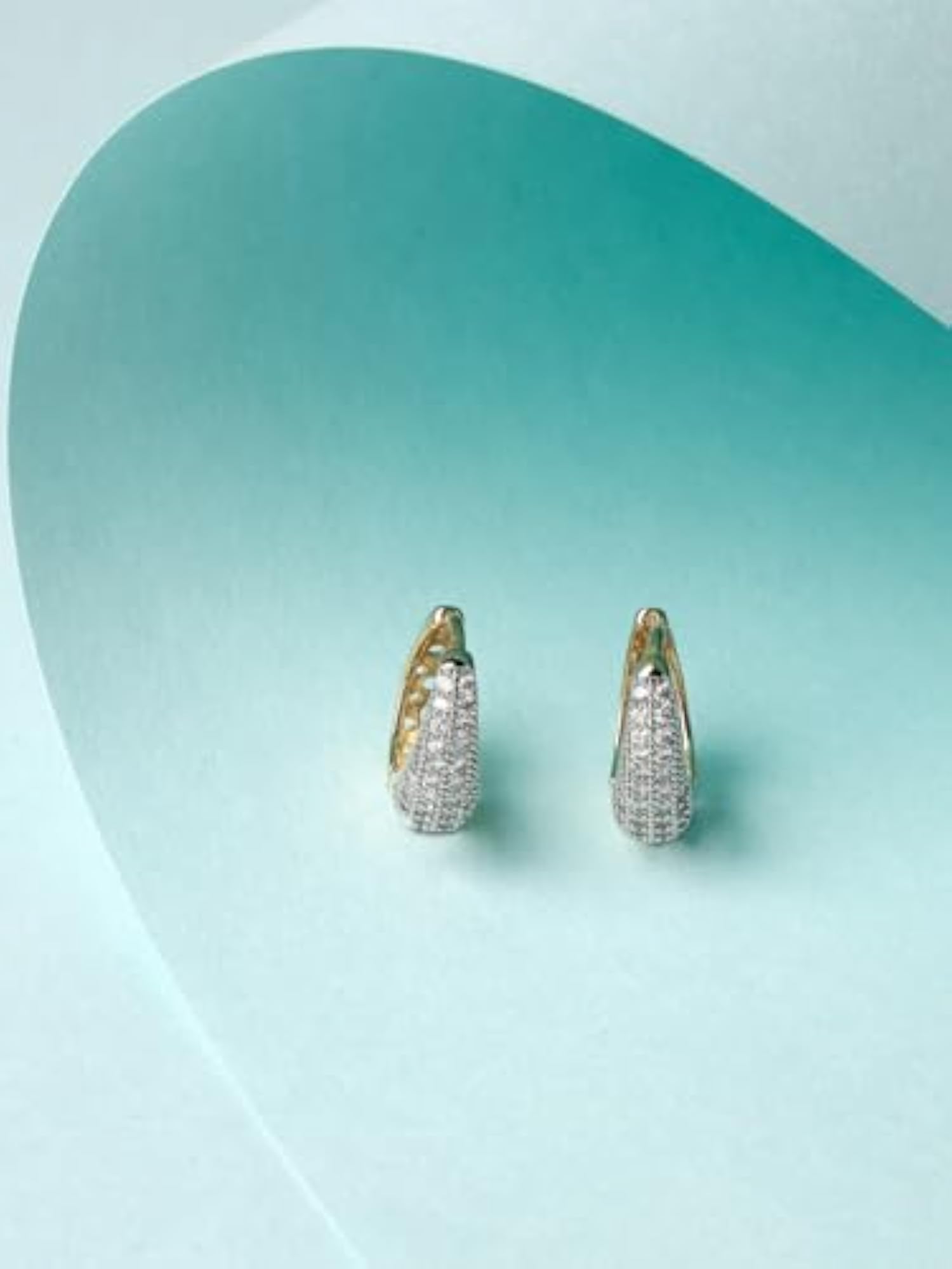 Plated American Diamond Bali/Hoop Earring for Fashion