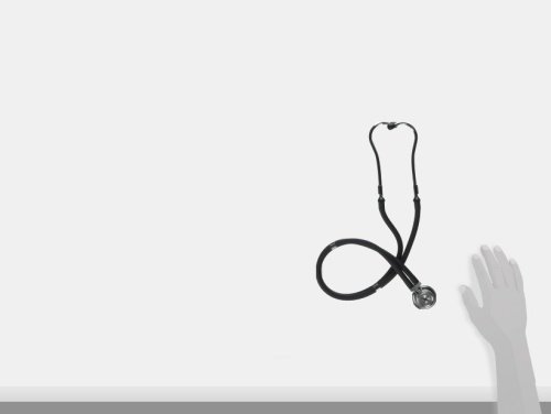 Mabis Stethoscope Sprague Rappaport 5 In 1 For Heart Sounds And Murmurs On Adult, Pediatric And Infants, 5 Interchangeable Chest Pieces, 3 Bells And 2 Diaphragms, 22 Inch Y Tubing, Retail Box, Black #TOP4