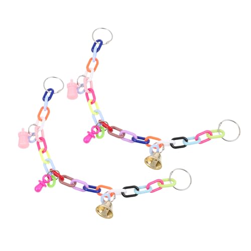 GANAZONO 2pcs Parrot Swing Bird Cage Accessories Durable Chain Bridges for Encouraging Exercise and Coordination Pet Birds