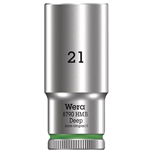 Wera 05004543001 8790 HMB Deep Steckschlüsseleinsatz 3/8", Grün, 21.0 mm