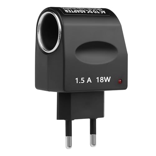 CERRXIAN Convertidor de CA a CC, 230 V a 12 V y 500 mA, máx. 6W vatios, Adaptador de Corriente para automóvil, Mini convertidor de Voltaje, Enchufe UE (18W)