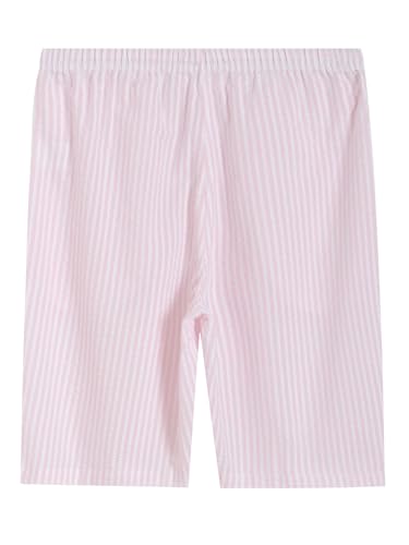 Image of Latuza Women's Cotton Bermuda Long Pajama Shorts Seersucker PJ Sleep Shorts