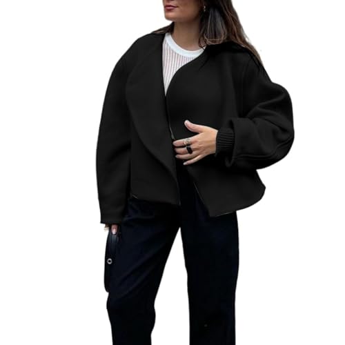 Structured Oversized Short Jacket Drop Shoulder Open Front Minimalist Coat Casual Loose Outerwear Jackets
