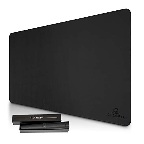 Decopia Desk Mat-Office Mouse Pad With Anti-Slip Suede Bottom31.5X15.7-Inch Desk Pad For Men And Women And Practical-Waterproof Soft Pu Leather Design With Strengthened Edge Finish (Black) #TOP2