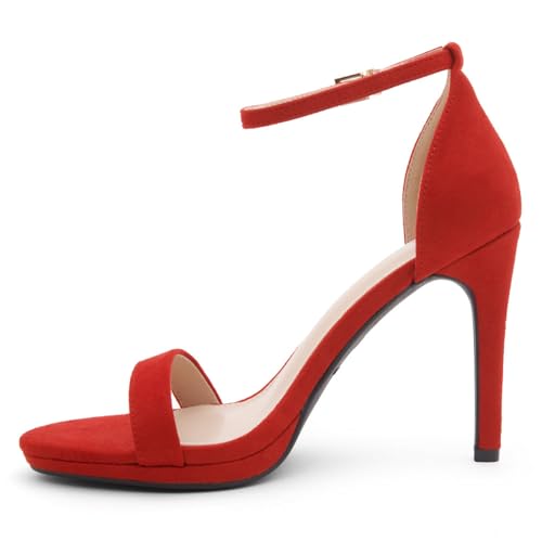 Image of Shoe Land Women's High Heels - Open Toe Stiletto Heels with Adjustable Ankle Strap | Dressy Sexy Strappy Heeled Sandals for Wedding, Prom, Party & Evening Wear