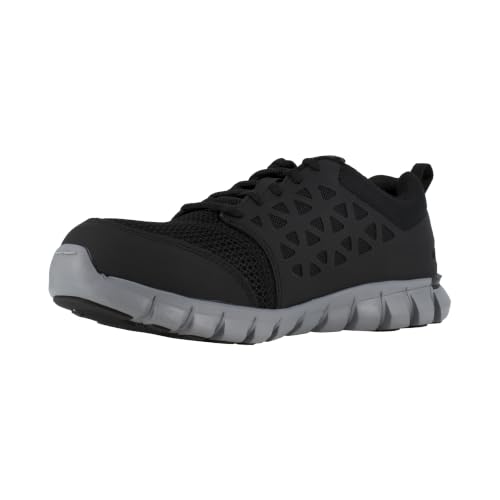 Image of Reebok Men's Rb4041 Sublite Cushion Safety Toe Athletic Work Shoe Black | Safety Work Shoes
