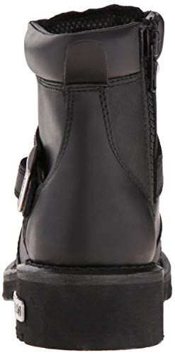 Ad Tec Women's 6 in Lace Up Heels Side Zipper Grain Leather Motorcycle Boots, Black - Soft Toe, Belt Buckle Closer, Oil Resistant Outsole3