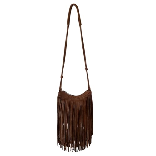 Women's PU Leather Shoulder Bag Bohemian Fringe Crossbody Bag for Women Stylish Tassel Design Tote Handbag