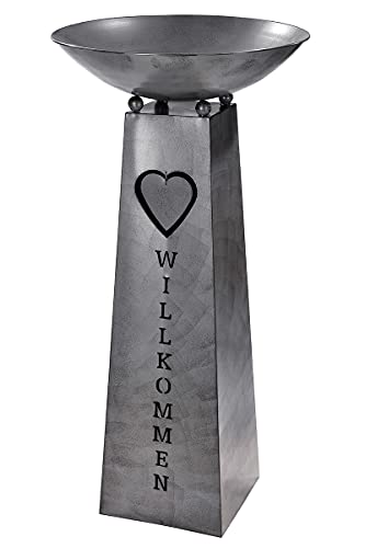 Säule Stele Schalenständer aus Metall Dekoobjekt mit Schale herzlich...