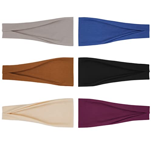 Image of YONUF 6 Pack Headbands for Women, Boho Wide Head Bands & Hair Accessories