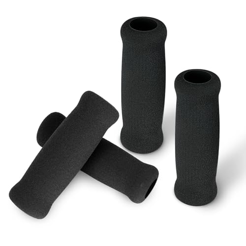 supregear 4PK Empuñaduras para Bastón, Empuñaduras de Espuma de Repuesto para Bastones Offset y de Caminar, Cubiertas Antideslizantes para Manillares, 4.53 x 0.8 x 0.8 in / 11 x 2 x 2 cm, Negro