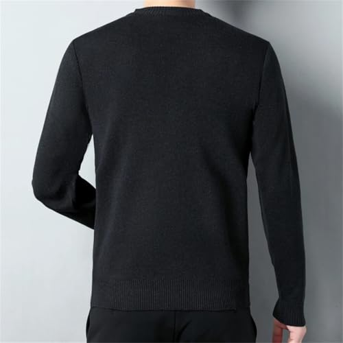 Men Thick Autumn Winter Mock Neck Solid Knit Jumpers Tops Sweater Pullover3