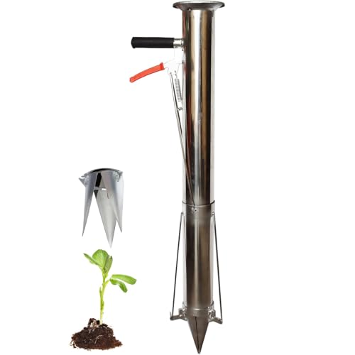 Trapiantatore di bulbi in acciaio inox per piantare facilmente verdure e meloni, strumento da giardino con manico lungo per piantine