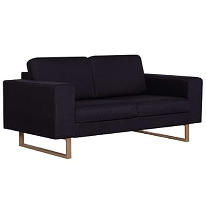 2-TLG. Sofagarnitur Stoff Schwarz,Stylische Couchgarnitur aus Stoff für mehr Komfort und Stil im Wohnzimmer Wohnzimmer, Sofas – Bild 7