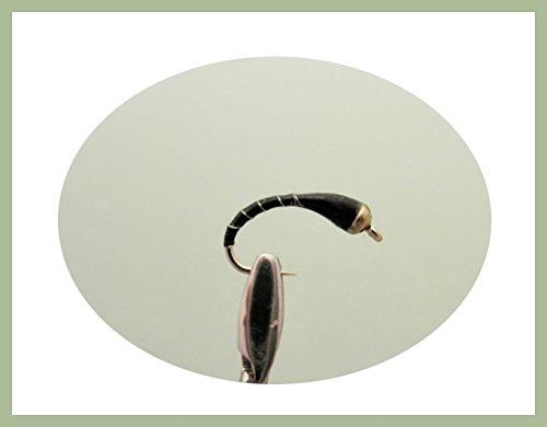 12 pack of Gold head Epoxy Buzzer - Black- Fishing Flies. Mixed sizes 10-14