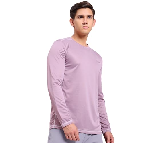 Image of TECHNOSPORT Men's Slim Fit Full Sleeve Round Neck T-Shirt, Double Cool Quick Dry Moisture Wicking Stretchable Sports Gym and Casual Wear