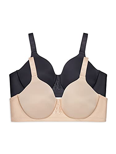 Vanity Fair Women's Full Figure Beauty Back Smoothing Bra, 4 Way Stretch Fabric, Lightly Lined Cups up to H