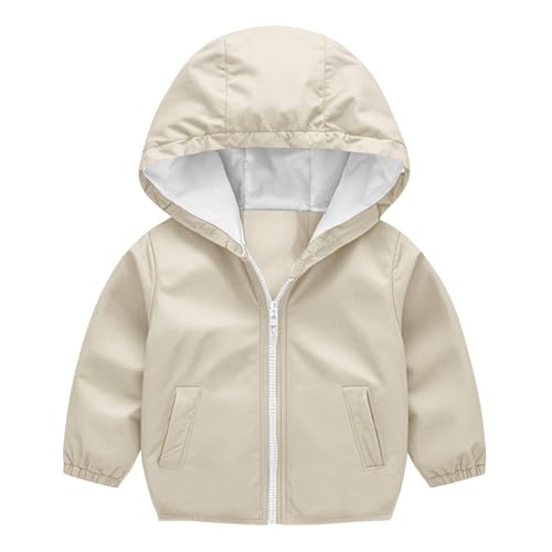 Toddler Boys Rain Jacket Windbreaker Casual Outerwear Kids Lightweight Zip Hooded Jacket Baby Cute Dust Raincoat 1-7 Years