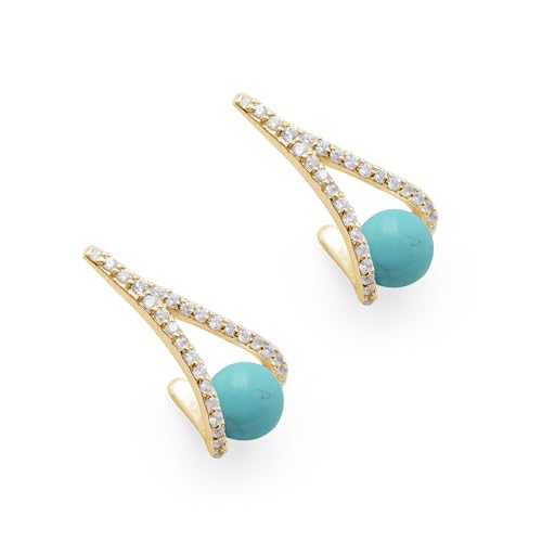 Créoles turquoise en argent faites main petite taille bohème