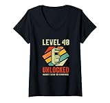 Photo Gallery donna 40th birthday retro gamer level 40 unlocked maglietta con collo a v Photo Gallery donna 40th birthday retro gamer level 40 unlocked maglietta con collo a v