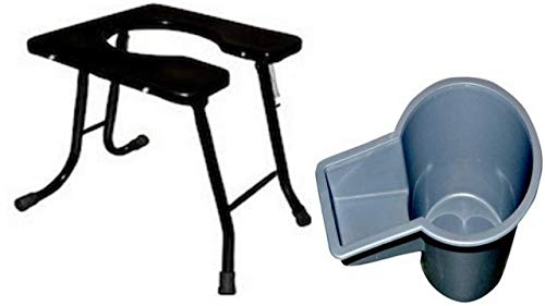 Image of Foldable Commode Stool With Pot