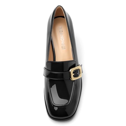 Women's Closed - Toe Loafers with Chunky Heel, All - Weather Solid Dress Pumps for Work and Daily Wear3