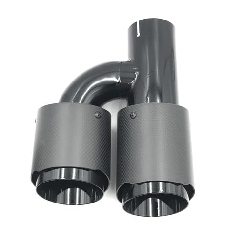 Escape de coche universal negro con doble salida de acero inoxidable ID 70mm 7