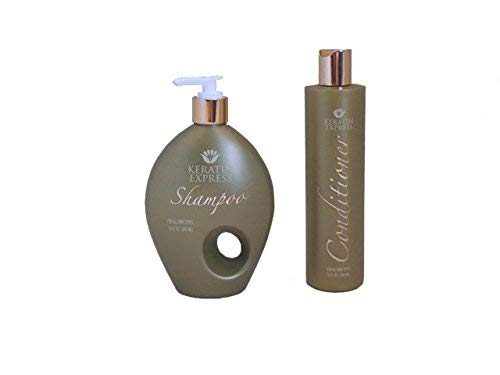 Keratin Express Shampoo & Conditioner Set (2 x 10 fl oz) Sulfate Free Gentle on Color Treated for fine to normal hair