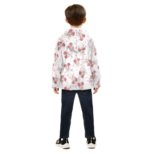 Vintage Valentine's Rose Girls Fleece Jacket Girls Fall Jacket Girls Zip Up Hoodie Girls Sherpa Jacket 2-10T4