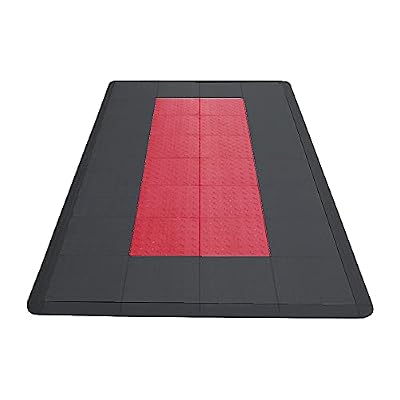 Speedway Tile Small Mat Kit 4' 5" x 8' 5" Runner (Black/Red)