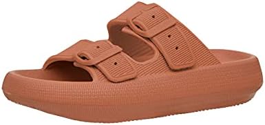 CUSHIONAIRE Women's Fame recovery slide sandals with +Comfort, Orange 11