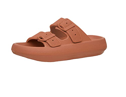 Cushionaire Women's Fame Recovery Slide Sandals With +Comfort, Orange 11 #TOP2