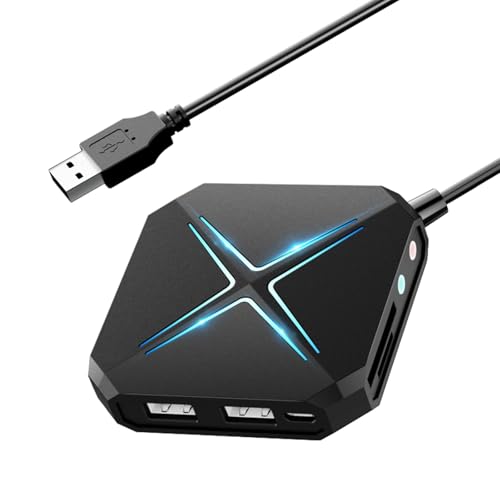 HAIEGACR S24 Ultra External Sound Card, USB Audio Adapter for PC Windows, Mac, Linux, Laptops, Desktops, Stereo Sound Card with 3.5mm Interface & USB Interface, Volume Control, Plug & Play (10-in-1)