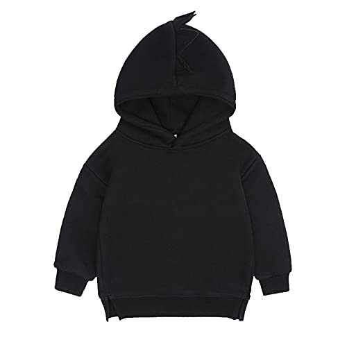 Toddler Baby Boy Girl Solid Dinosaur Pullover Hoodie Cute Hooded Sweatshirt Long Sleeve Top Fall Winter Clothes