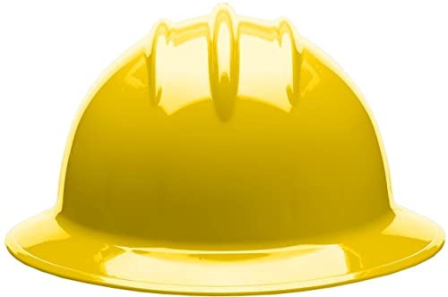 Bullard 33Ylr Ansi Z89.1 Type I Class E Non-Vented Full Brim Safety Hard Hat With 6-Point Ratchet Suspension And Cotton Brow Pad, Yellow #TOP1